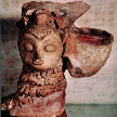 На фото: каменная лампа в форме головы женщины, Мохенджо-Даро, долина Инда, Пакистан, 3000-1500 гг. до н.э