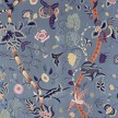 Ткань Garden of Eden on blue silk от фабрики Chelsea Textiles.