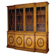 На фото: модель 37253 SBD Satinwood and marquetry Breakfront Bookcase от фабрики Restall  Brown & Clennell.