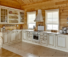 Интерьер кухни в бревенчатом доме: дизайнер Денис Карпиков