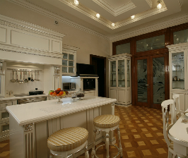 Белая кухня в деревянном доме: дизайнер Андрей Проценко
