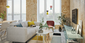 Красочный интерьер в скандинавском стиле: проект студии Точка дизайна