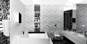 Черно-белая эстетика ванной комнаты: дизайнер Лариса Талис
