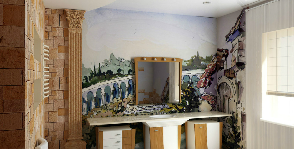 Ванная комната с итальянскими фресками: проект Александра Шереметьева