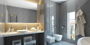Глянцевая ванная комната: дизайн Studio Freedes