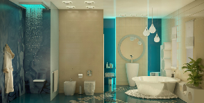 Ванная комната в аква-стиле: дизайнер Кристина Смолина