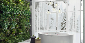 Эко-ванная комната для романтического отдыха вдвоем: дизайнер Татьяна Козырина