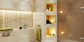 Уютная ванная комната в оттенках осени для романтической пары: дизайнер Ольга Гриневич