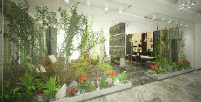 Квартира-сад в восточном стиле со световыми стеклянными потолками: дизайнер Rado Di