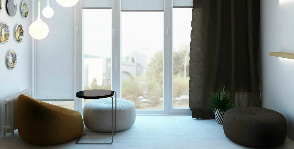 Лоджия с панорамным окном: дизайнер Денис Якименко