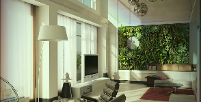 Фото проекта гостиной с вертикальным озеленением: проект Константина Русева