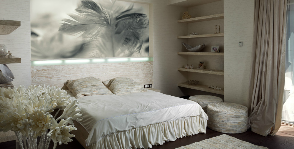 Фотообои в спальню в киевской квартире: дизайнер Виктория Якуша