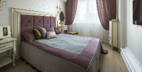 Спальня для молодоженов: оттенки фиолетового